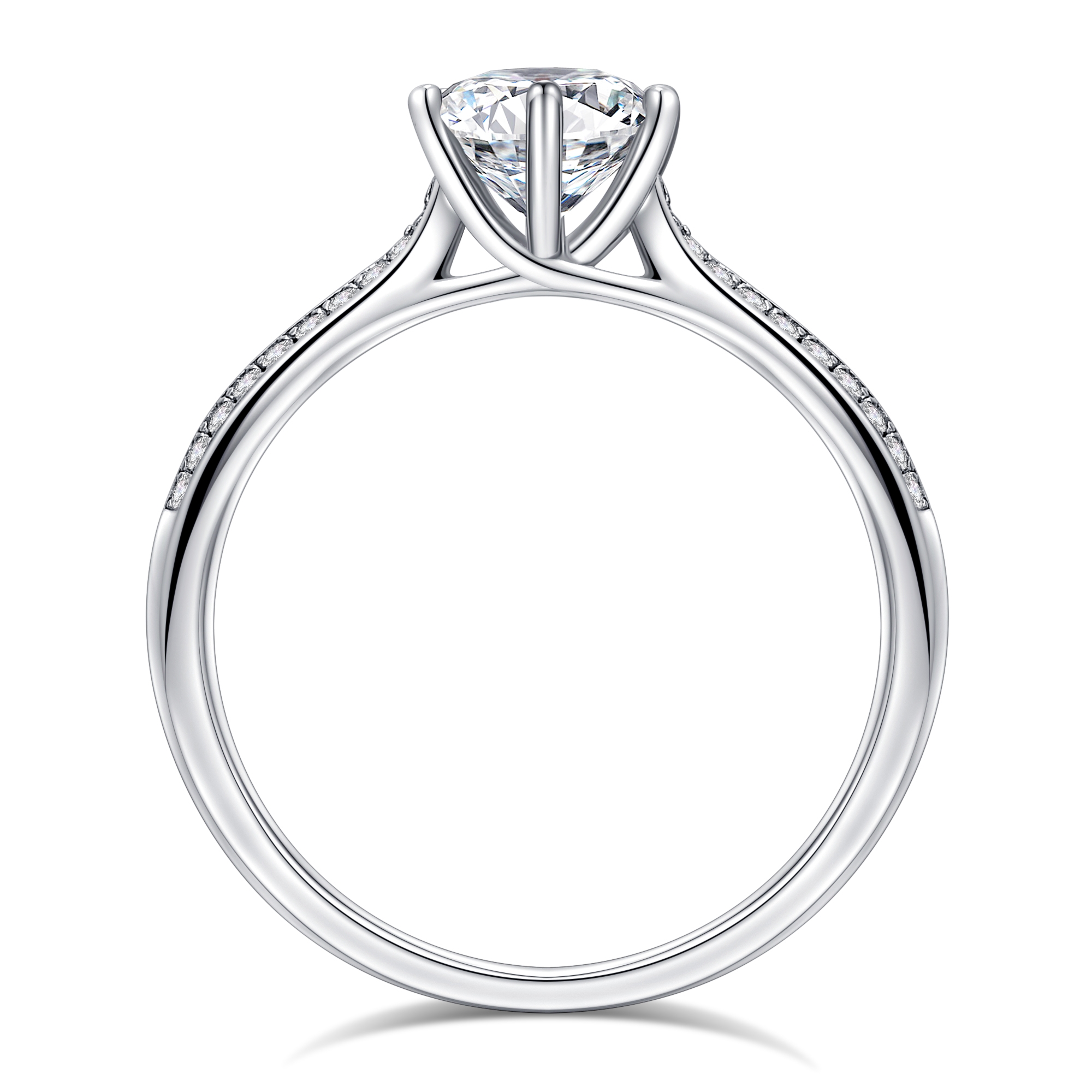 TURANDOSS 1 Carat Moissanite Engagement Ring 925 Sterling Silver Six-Prong Brilliant Round Cut Diamond Wedding Band Promise Rings for Women