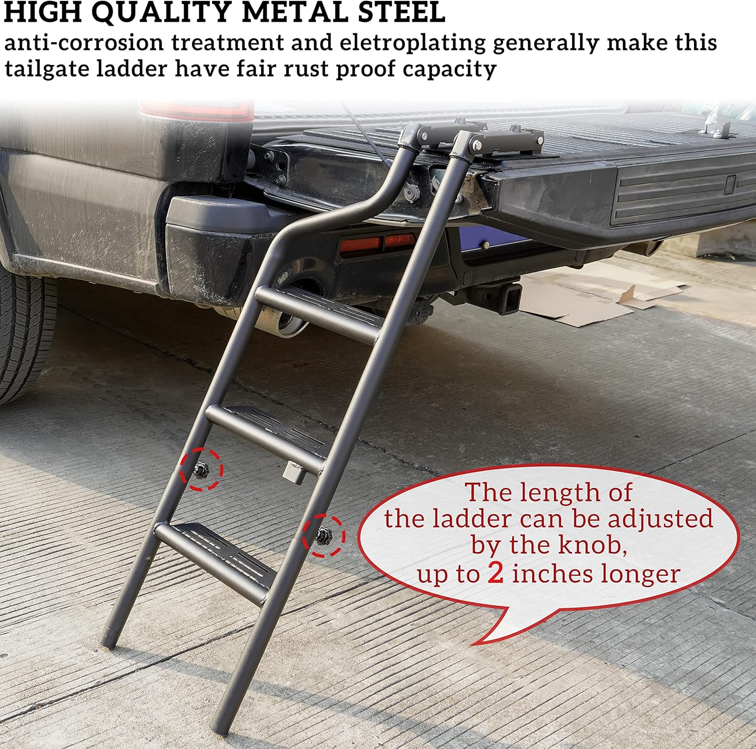 POKIAUTO Universal 42" Foldable Pickup Truck Tailgate Ladder