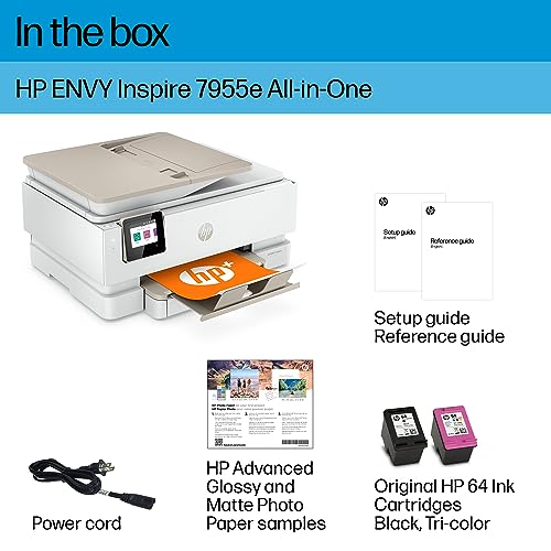 HP ENVY Inspire 7955e Wireless Color Inkjet Printer, Print, scan, copy, Easy setup, Mobile printing, Best-for home