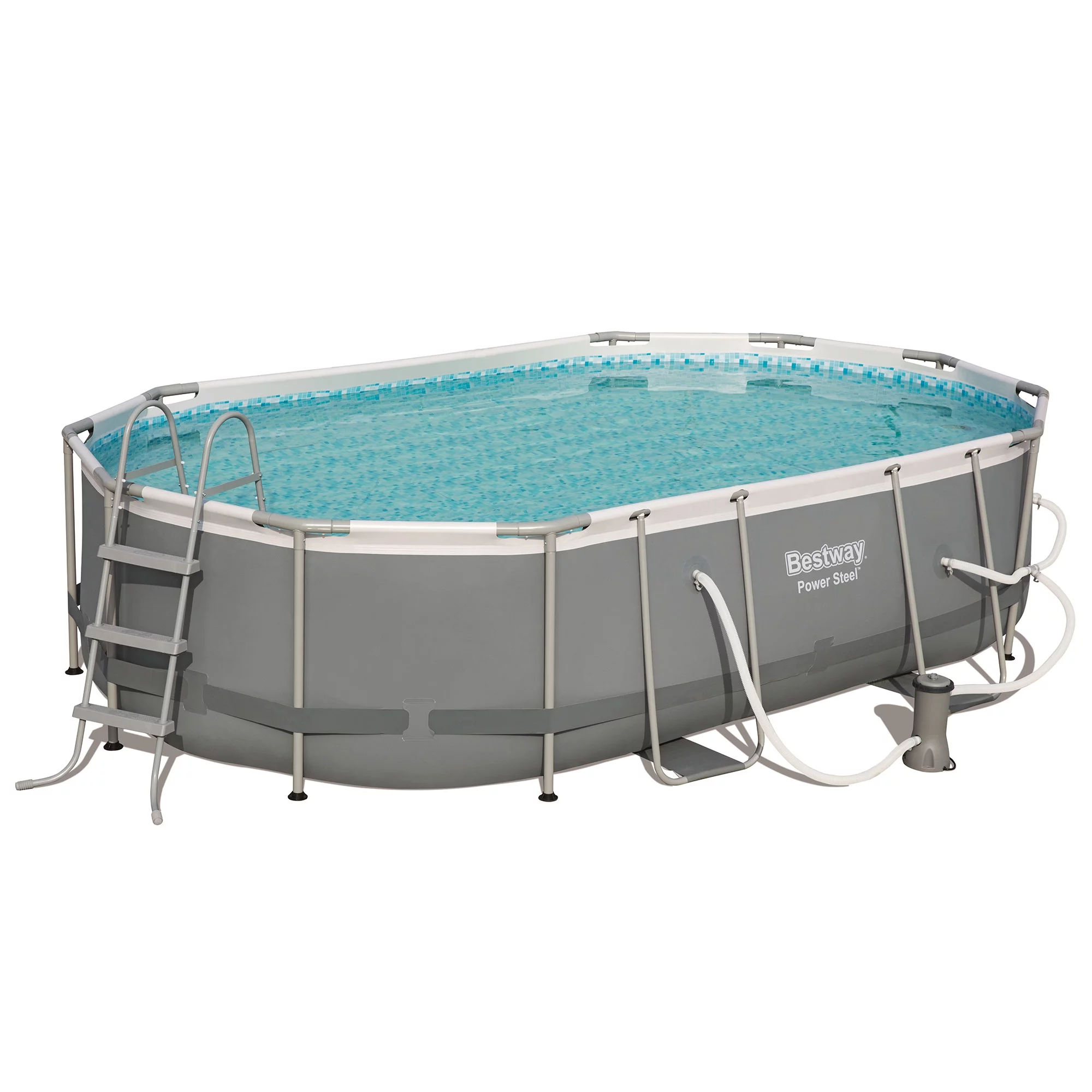 Bestway Power Steel 20' x 12' x 48 Oval Above Ground Swimming Pool Set