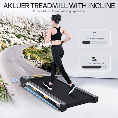 Walking Pad Treadmill with Incline Under Desk Treadmill, 2 in 1 Portable Compact Treadmill for Home with Remote Control, LCD Display