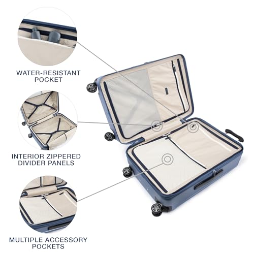 Travelpro Platinum Elite Hardside Expandable Carry on Luggage, 8 Wheel Spinner, TSA Lock, Hard Shell Polycarbonate Suitcase, Metallic Sand