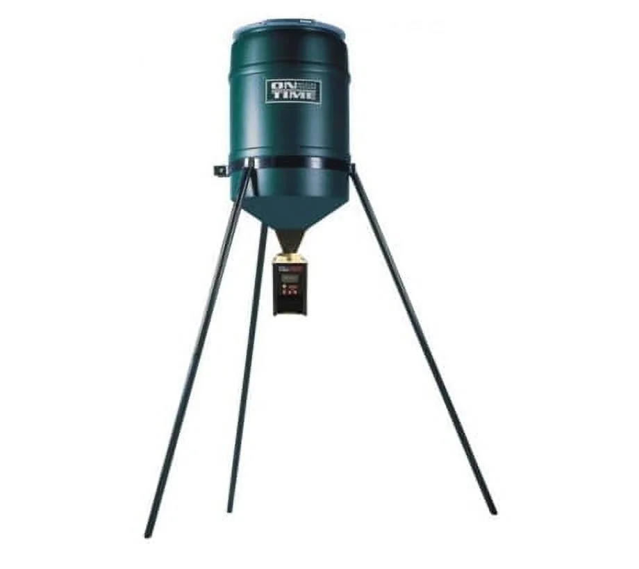 On Time Wildlife Feeders Tomahawk Vl Feeder w/ 30 Gal Tripod, Green,