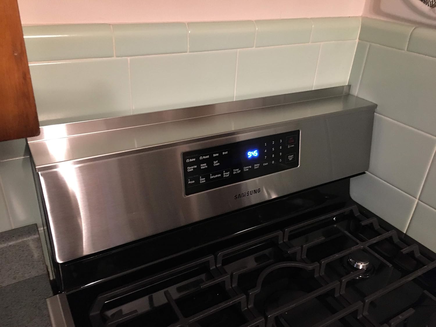 Stainless Steel Magnetic Mount Stove Spice Shelf (5" x 30") Pack of 2