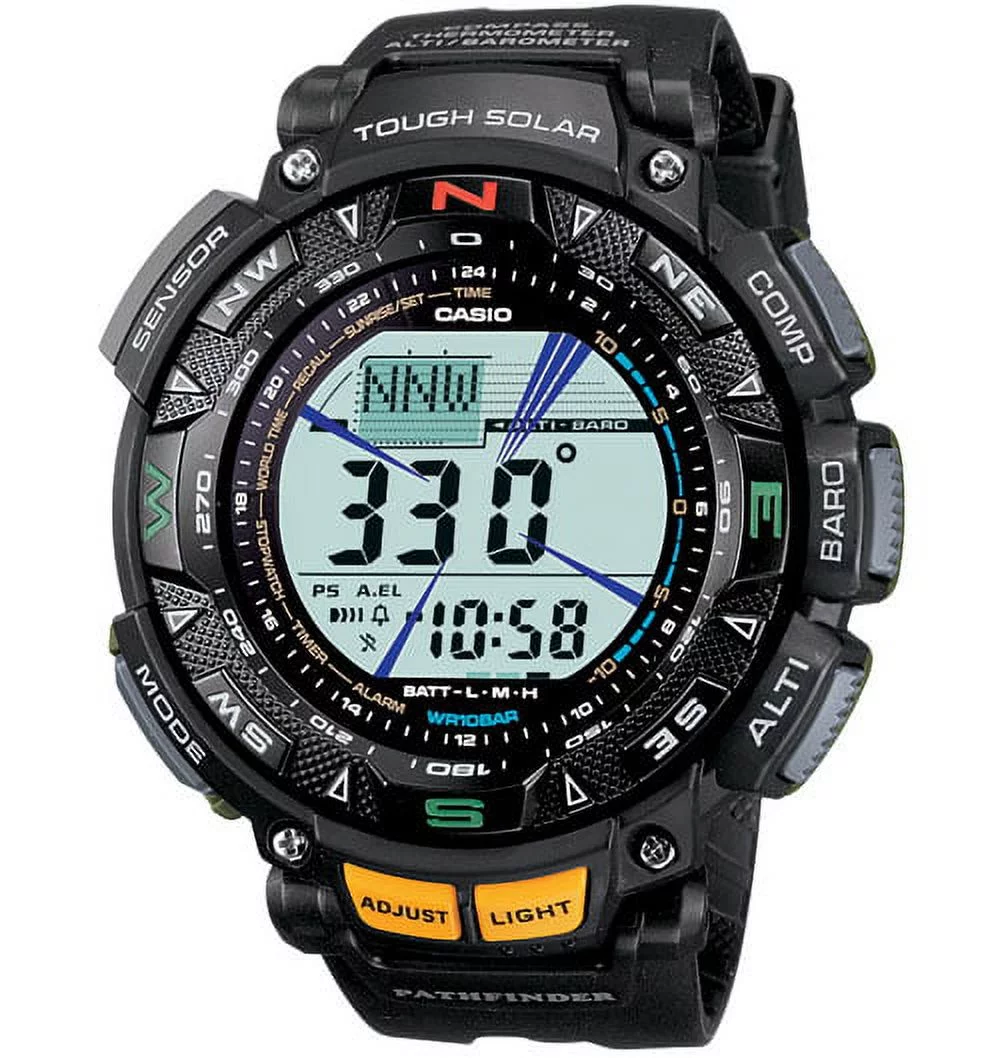Casio Men's Solar Powered Triple Sensor Black and Grey Pro Trek Watch PAG240-1 - Curated Treasures Market