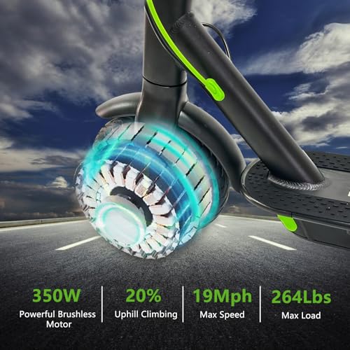 Electric Scooter for Adults - 500W Peak Motor,15-19MPH Max Speed,18-21 Miles Range,8.5" Solid Tires,7.8AH Battery
