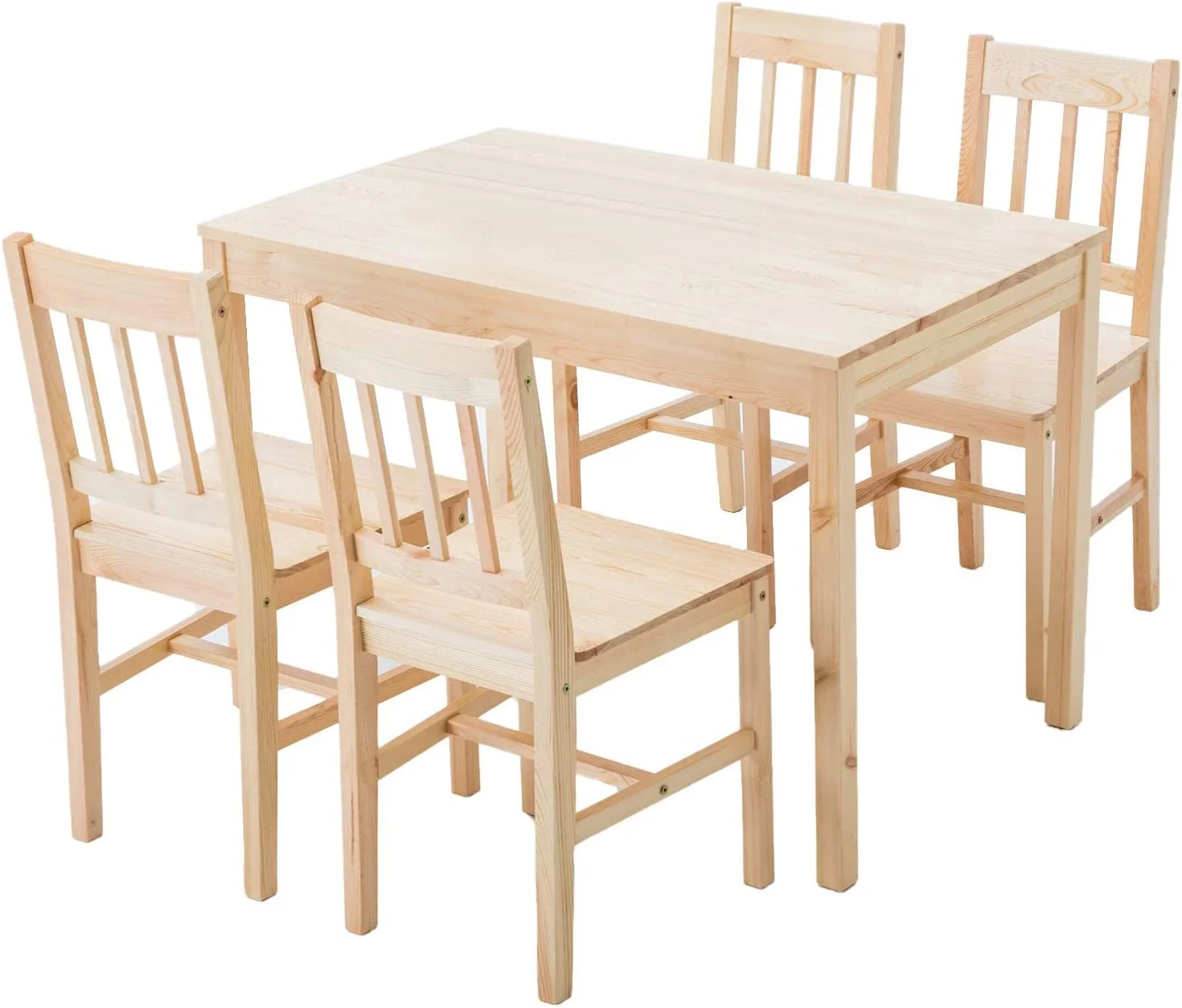 RUNFAYBIU Dining Table Set for 4  Pine Wood Kitchen Table and Chairs for Dining Room Table Set for Small Space Wood Kitchen Dinette Table with 4
