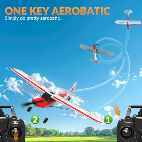 VOLANTEXRC RC Plane Trainer Sport Cub 4CH Remote Control Airplane with Prop Saver, 6-Axis Gyro Stabilizer & 3 Modes to Fly