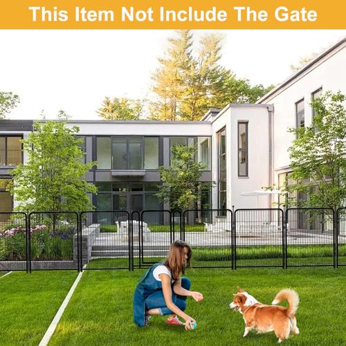 Tall Garden Fence, 32 in(H) 8 Panels Dog Fence Outdoor for Yard. Wide Door Low Threshold Total 17.7 Ft(L)