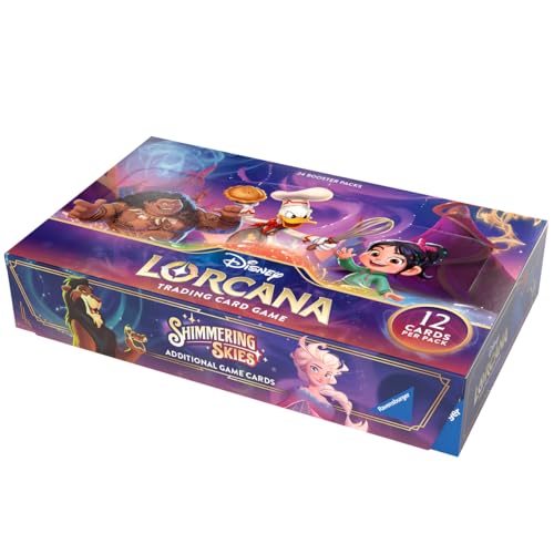 Ravensburger Disney Lorcana TCG: Shimmering Skies Booster Pack Display | 24 Packs with 12 Trading Cards Each | Ideal for Collectors & Disney Fans |