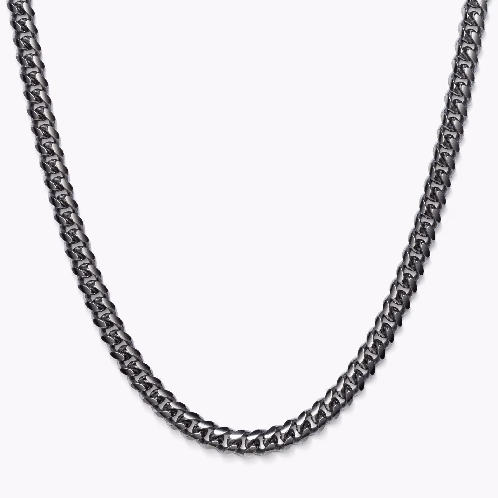 925 Sterling Silver Black Rhodium Miami Cuban Link Chain Solid 2.5mm Italy
