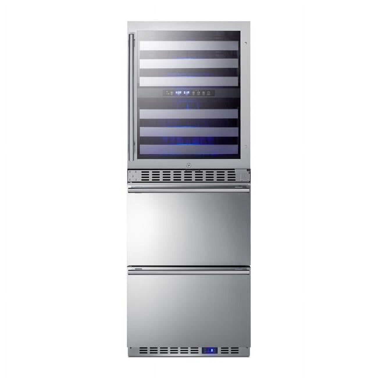 24 in. Combination Dual-Zone Wine Cellar & 2-Drawer All-Freezer