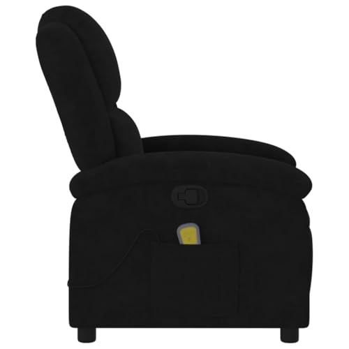 Massage Recliner Chair Black Velvet,Plush Velvet Reclining Massage Chair with Adjustable Footrest, Headrest