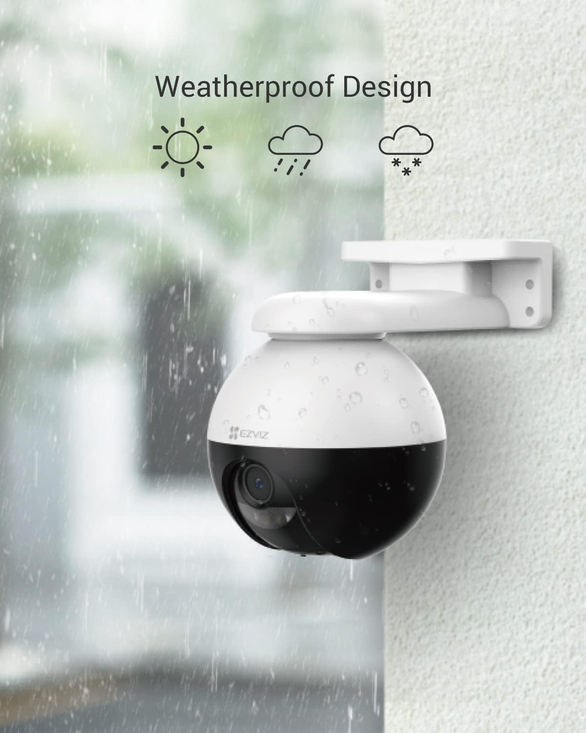 EZVIZ Outdoor Auto-Tracking Camera, Subject Lock, 12 Pre-Set dots Tracking,360&deg; Visual Coverage, IP65 Waterproof, Color Night Vision