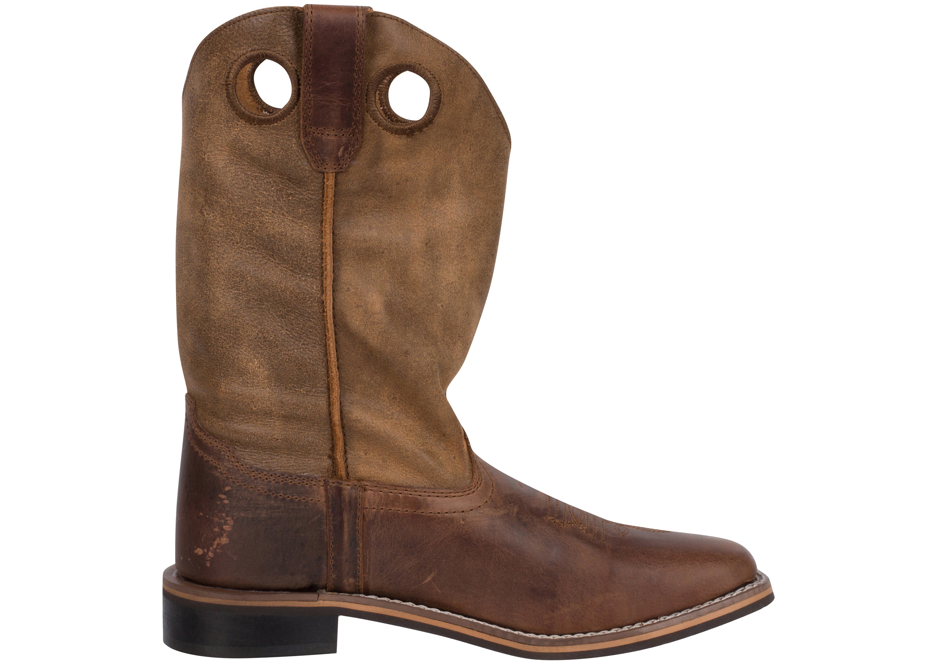 Smoky Mountain Boys' Waylon Western Boot Square Toe Distressed Brown 7 D(M) US