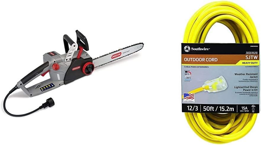 Oregon CS1500 18-inch 15 Amp Self-Sharpening Corded Electric Chainsaw, with Integrated Self-Sharpening System (PowerSharp) and Chain Brake for Safety