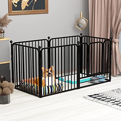 Dog Pen Pet Playpen Panel Pen Bunny Fence Indoor Outdoor Fence Playpen Heavy Duty Exercise Pen Dog Crate Cage Kennel(White)