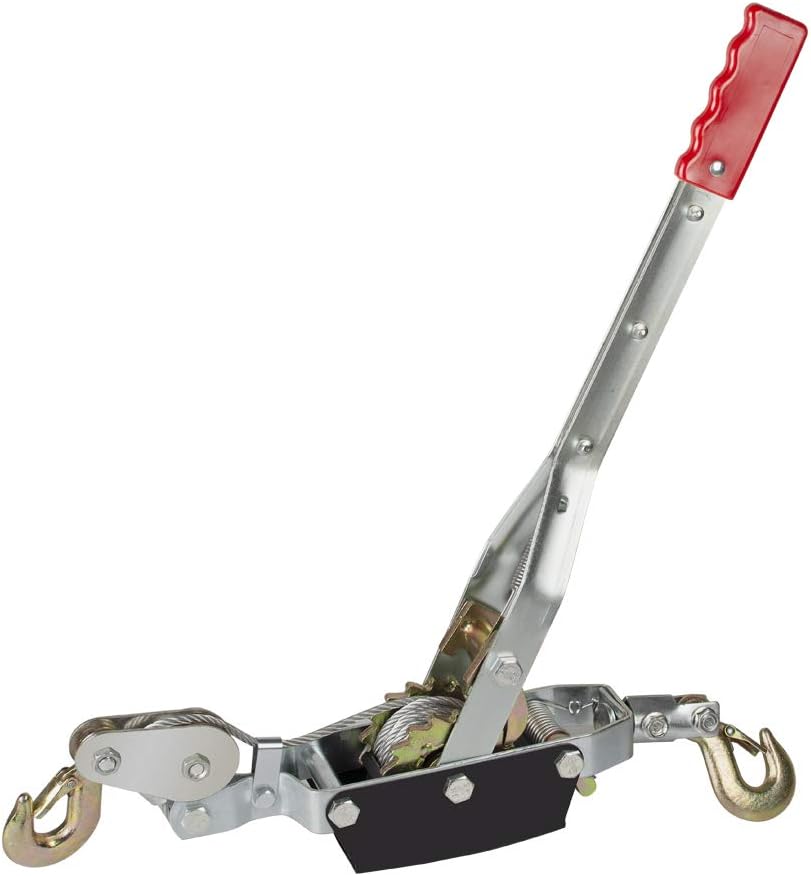 Zinnor 4-Ton Dual Gear Power Puller, Heavy-Duty Hand Puller with Cable Rope – 4 Ton Capacity, Dual (2) Gear
