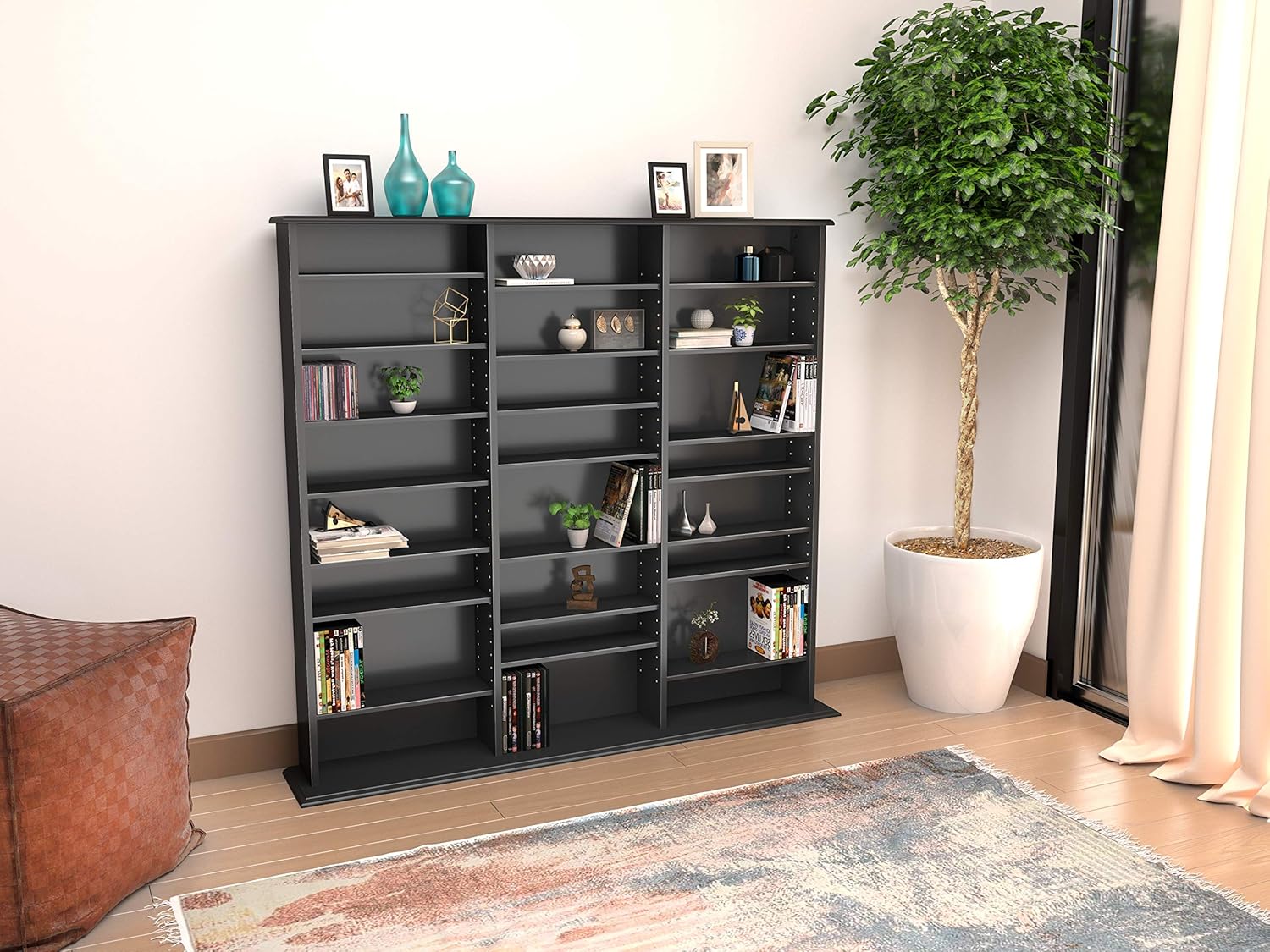 Prepac Triple Width Wall Storage Cabinet, Black