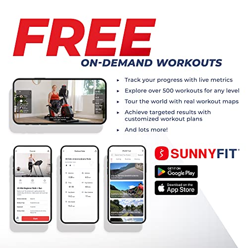 Sunny Health & Fitness Elite Recumbent Cross Trainer & Elliptical Machine with Arm Exercisers for Home Arm/Leg Training