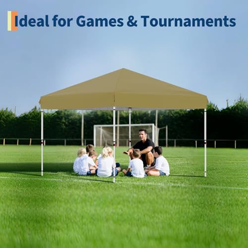 10x20 Pop Up Canopy - Easy Up Camping Tent with One Roller Bag, 3 Adjustable Height, 4 Weight Bags for Deck, Garden, Sports, Beach, Party - White