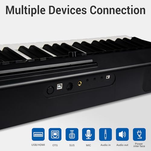 MOSEN Digital Piano 88-Key Full Size Weighted Piano, Electronic Keyboard Piano, Hammer Action, with Music Stand, Double X frame, 3-Pedal