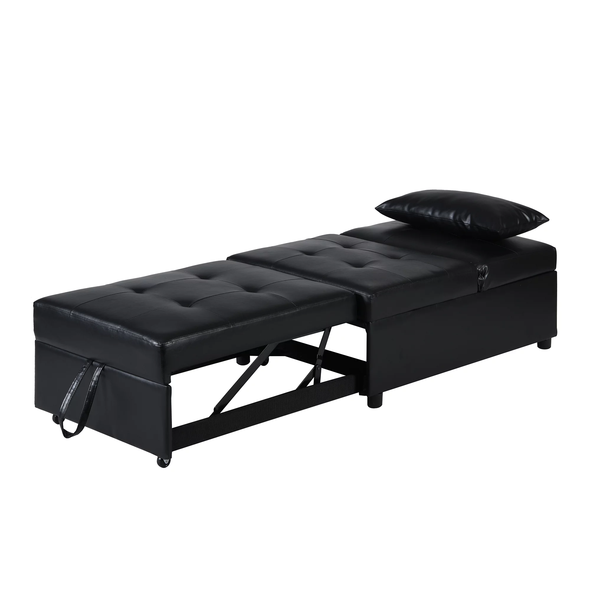 Bellemave 4 in 1 Single Sofa, Ottoman, Convertible Sofa Bed, Adjustable Chaise Lounge Recliner Chair with Pillow Folding Ottoman Sofa for Bedroom
