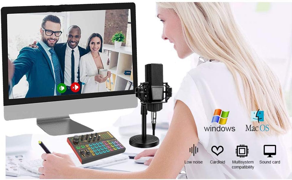 Podcast Equipment Bundle, BM-800 Podcast Microphone bundle with v8 Sound Card