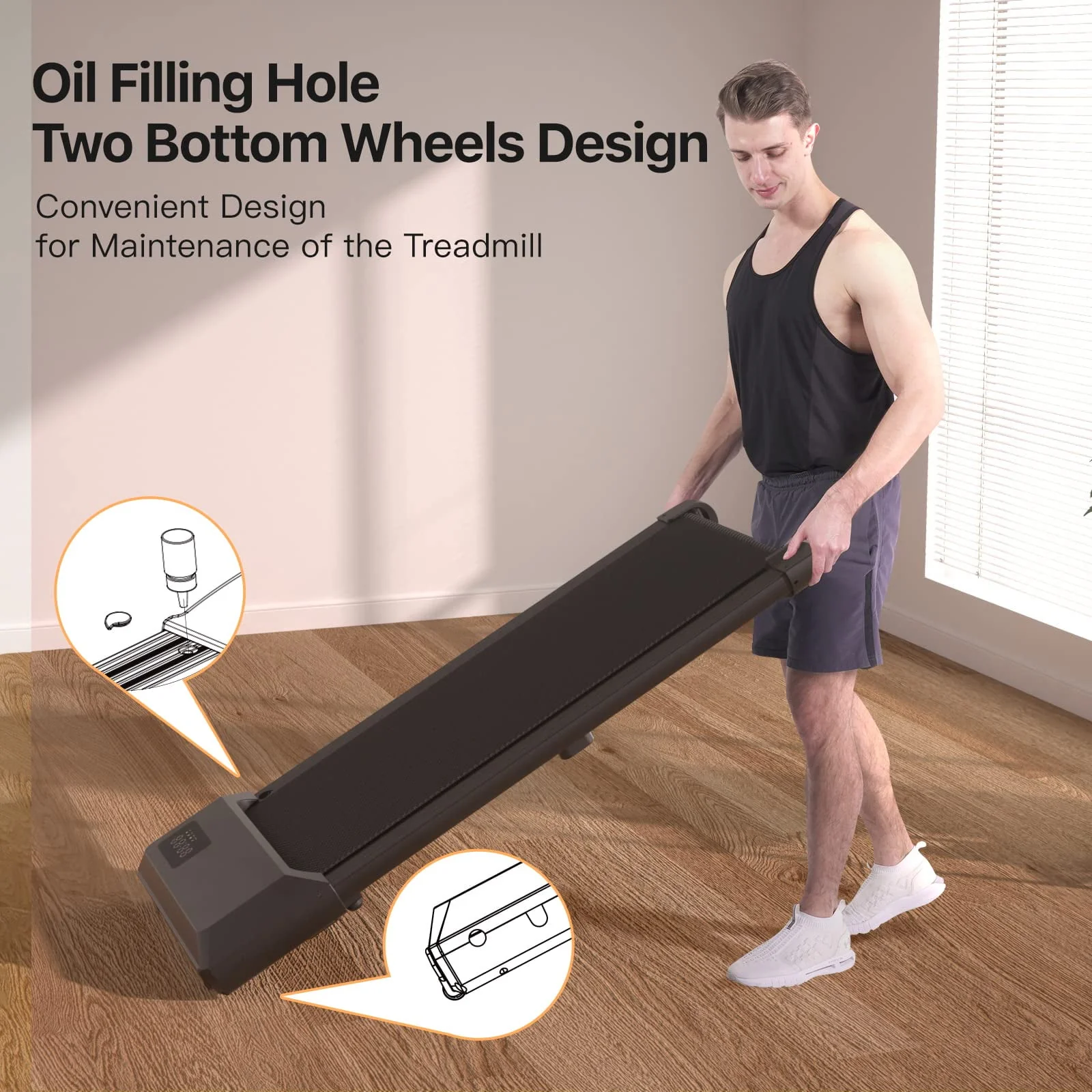 Superun 2.5Hp Walking Pad, 35.5*15.5 Walking Area 2 in 1 Under Desk Treadmill,300lb Walking Treadmill with Remote Control and LED Display, Quiet
