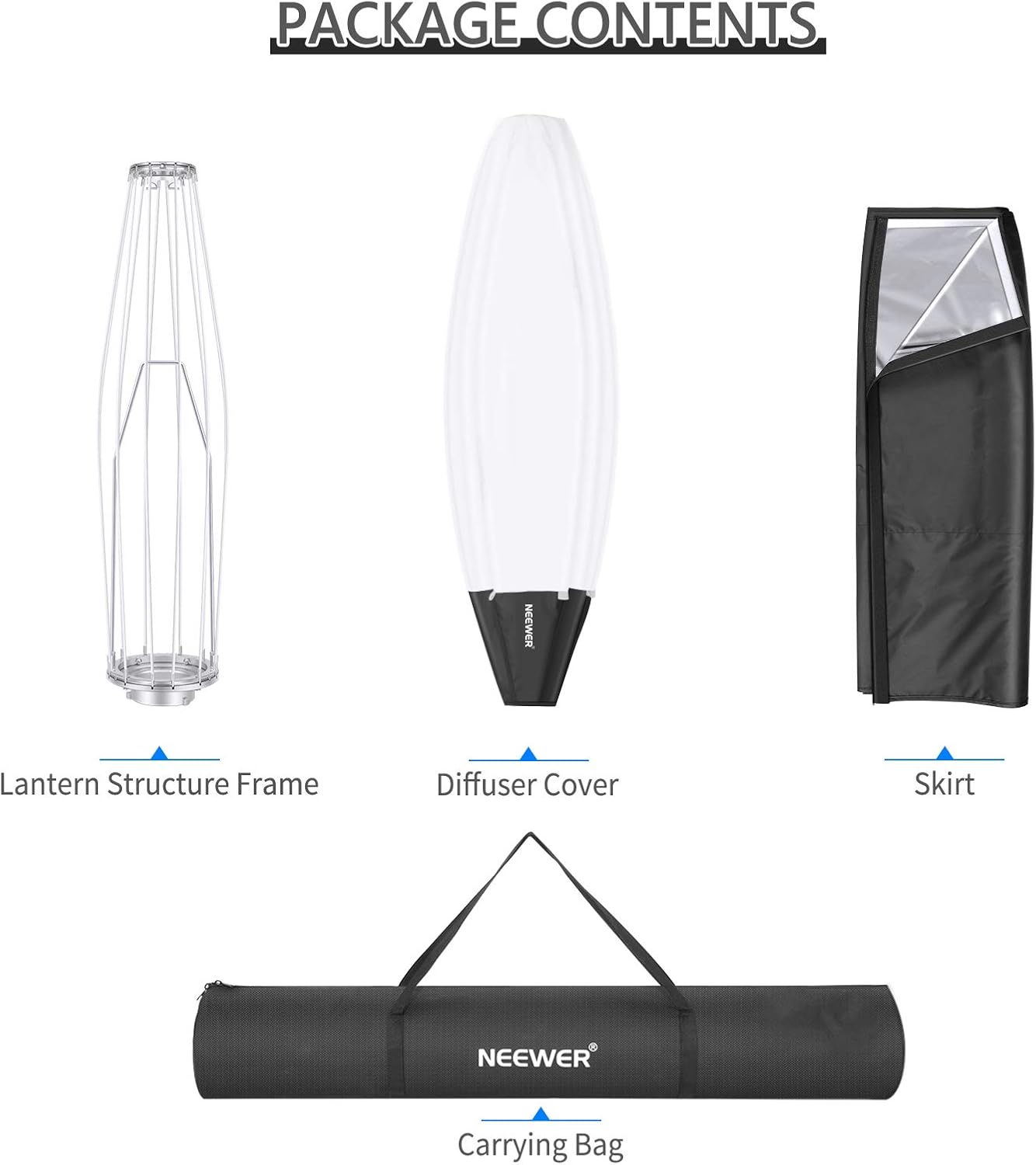 Neewer 34 inches/85cm Lantern Softbox Soft Light Diffuser with Skirt, Compatible with Neewer CB60 CB100 CB150, Aputure 300D II 120D