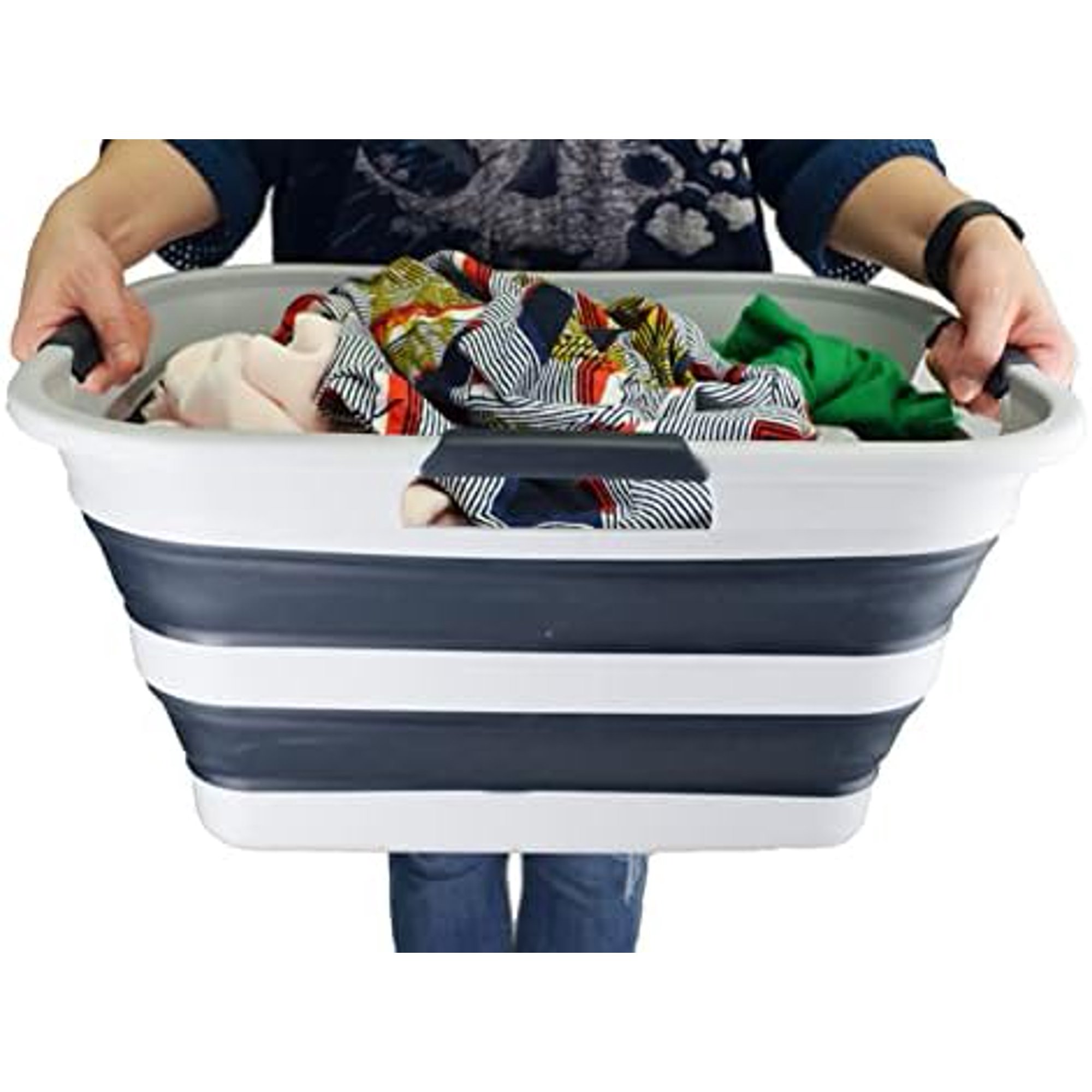 30L(8 gallon) Collapsible Plastic Laundry Basket - Foldable Pop Up Storage Container/Organizer - Space Saving Hamper/Basket