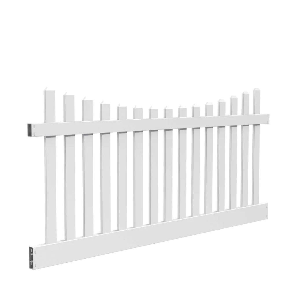 Veranda Kettle Scallop 4 ft. H x 8 ft. W White Vinyl Un-Assembled Fence Panel