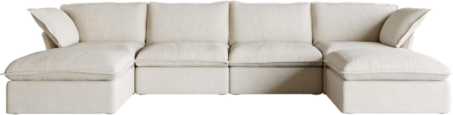 JACH U Shape Couch Sectional for Living Room, Convertible Sectional Sofa, Modern Deep Seat Cloud Couch