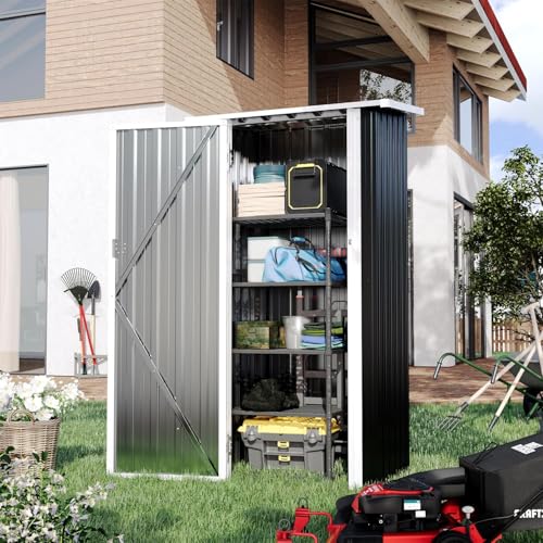Aoxun 6.2x4 FT Shed Outdoor Storage Shed Metal Garden Shed with Lockable Doors & Slooping Roof Tool Shed Bike Shed for Backyard, Patio