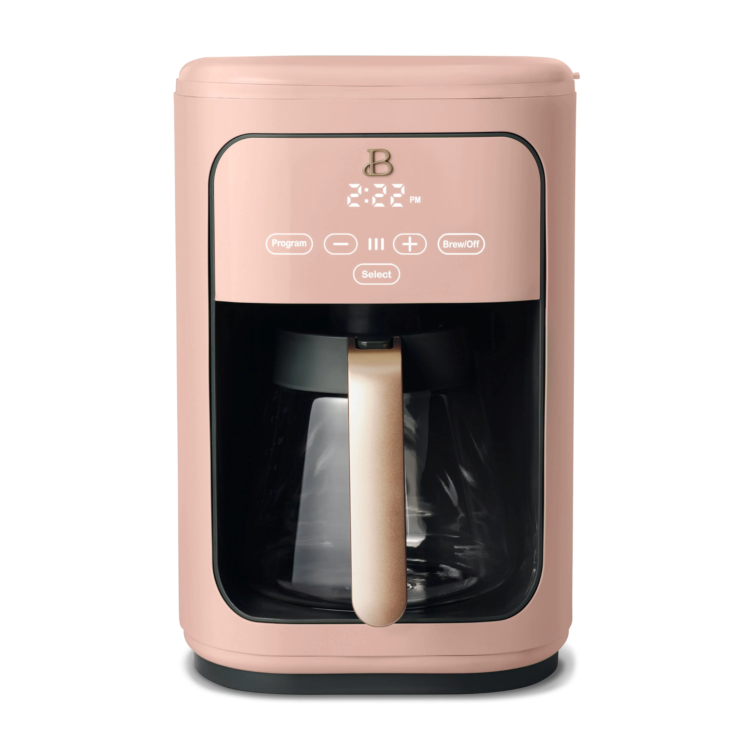 Beautiful 14-Cup Programmable Drip Coffee Maker with Touch-Activated Display, Rose by Drew Barrymore