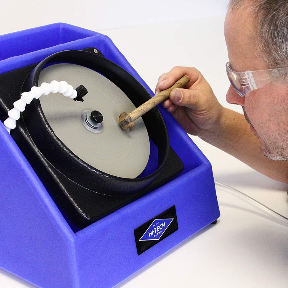 Hi-Tech Diamond 8" Slant Cabber | Glass Crystal Grinding Polishing Lap Machine | Includes Accessory Kit