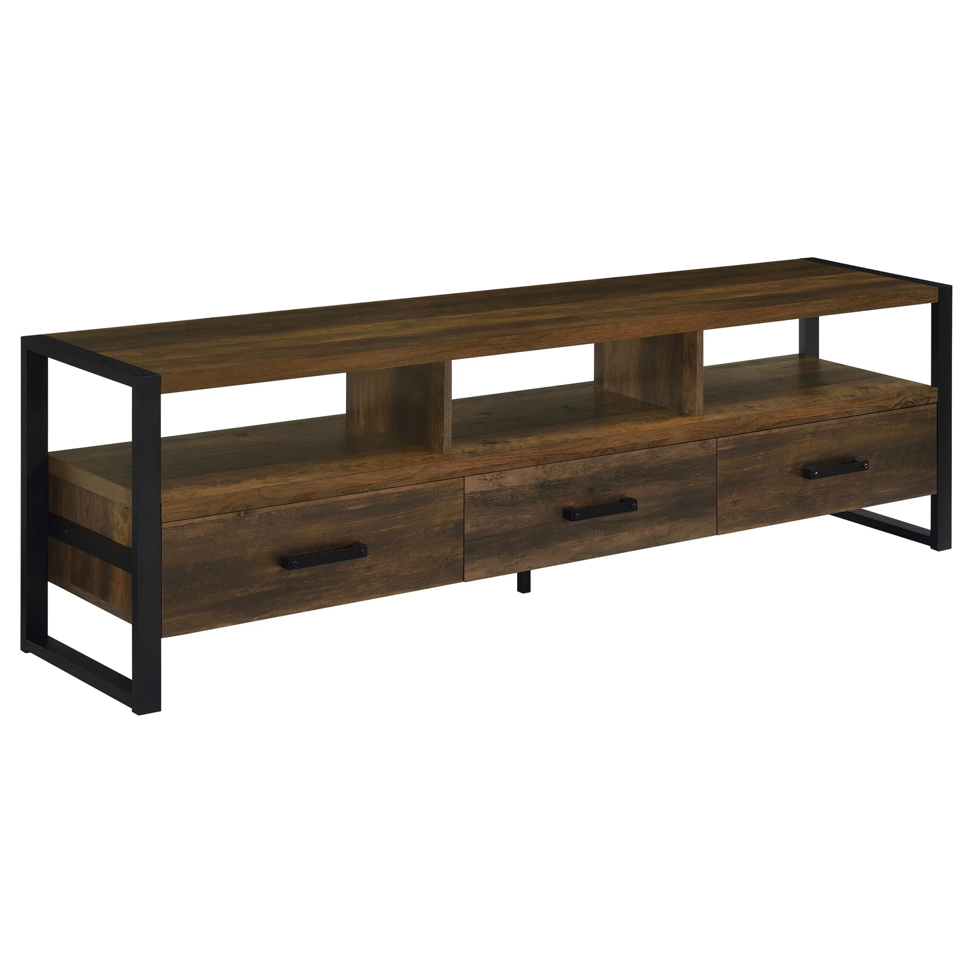 Coaster 3-Drawer Farmhouse Wood TV Stand for TVs up to 75" in Dark Pine Brown