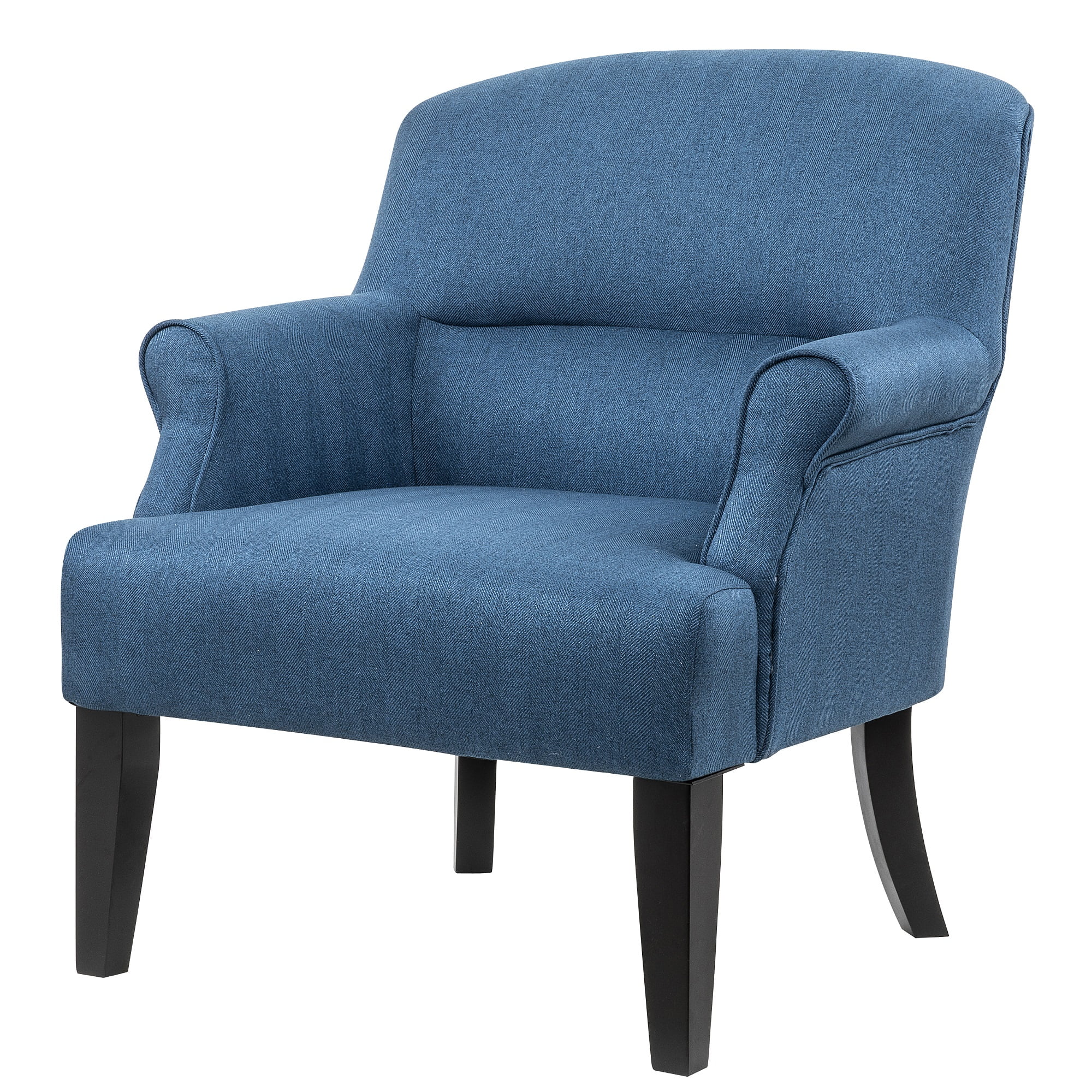 HomeFare Welt Trim Accent Arm Chair in Denim Blue