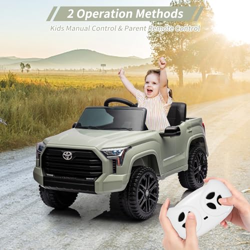 IDEALHOUSE Electric Car for Kids, 12v Ride on Truck Car, Ride-on Toys for Boys/Girls, Off-Road Kids Pickup Car with Remote Control, Spring Suspension