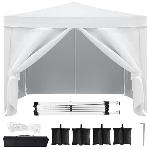 10x20 White Pop Up Canopy Tent Heavy Duty with 6 sidewalls Commercial Outdoor Party Tent Event Wedding Tents Instant Canopy Gazebo with Carry Bag UPF
