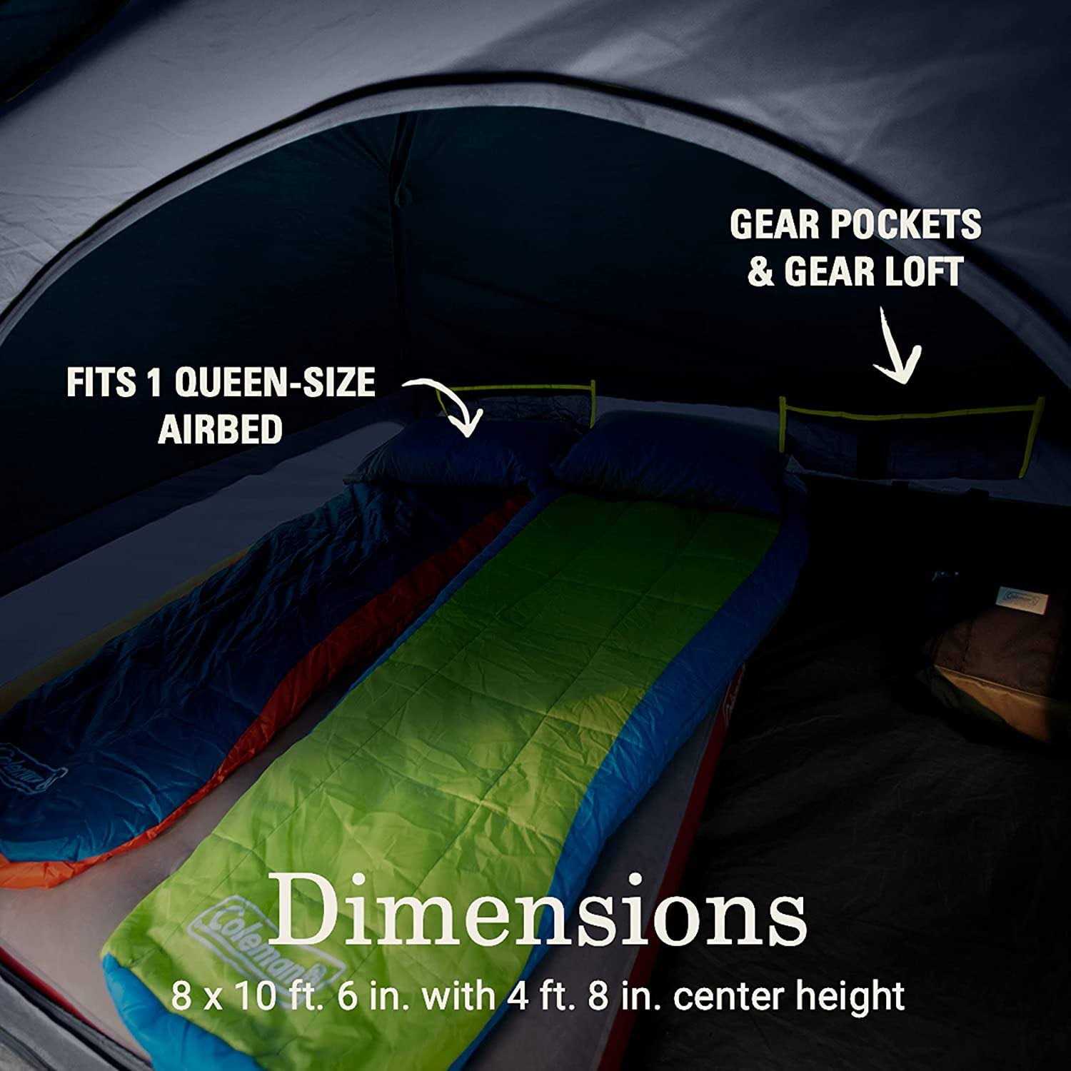 Coleman Skydome 4-Person Screen Room Camping Tent w/Dark Room - Sports Supplies Online Store