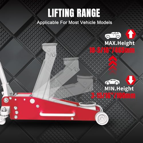 BIG RED T815016L Torin Hydraulic Low Profile Aluminum and Steel Racing Floor Jack with Dual Piston Quick Lift Pump, 1.5 Ton (3,000 lb) Capacity, Blue