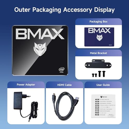 Bmax B4 Plus Mini PC, Intel N100(up to 3.4GHz), 16G DDR4/512GB SSD, Win-11 Pro, Type-C/HDMI Mini Desktop Computer