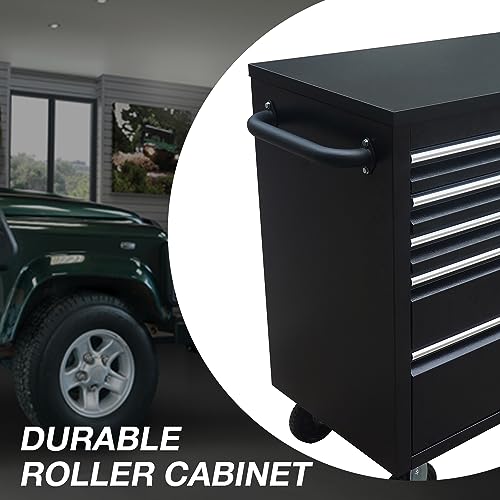 SINDA 72 Inch 15-Drawers Rolling Tool Chest with Drawers Tool Box with Wheels Mobile Tool Storage Cabinet with Wooden Top, Lockable, Storage Drawers