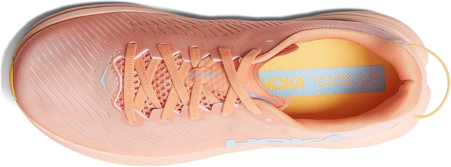 HOKA ONE ONE | Women's, Rincon 3 Road Running Sneakers (Shell Coral/Peach Parfait - 8.5) (B) US