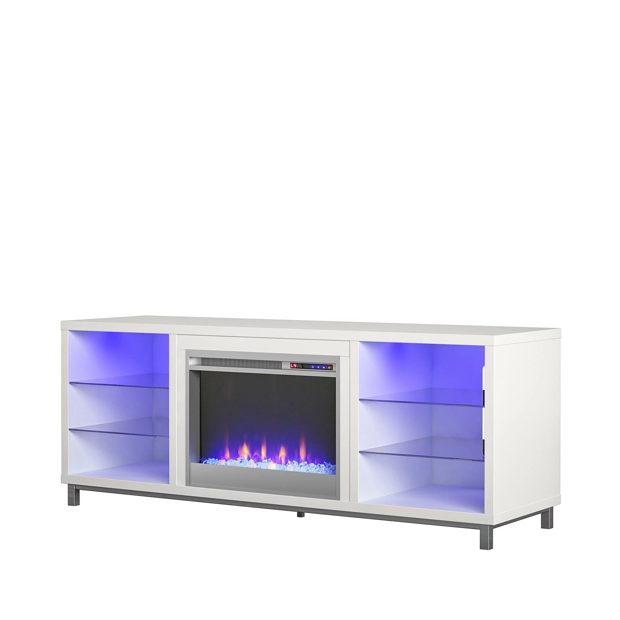 Ameriwood Home Lumina Fireplace TV Stand for TVs up to 70", White