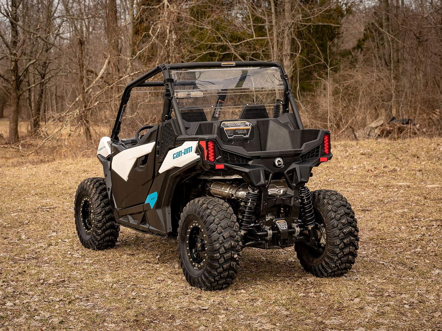 SuperATV 1/4 Clear Polycarbonate Full Rear Windshield for 2018+ Can-Am Maverick Trail 800/ 800 DPS / Maverick Trail 1000 /1000 DPS | 250X Stronger