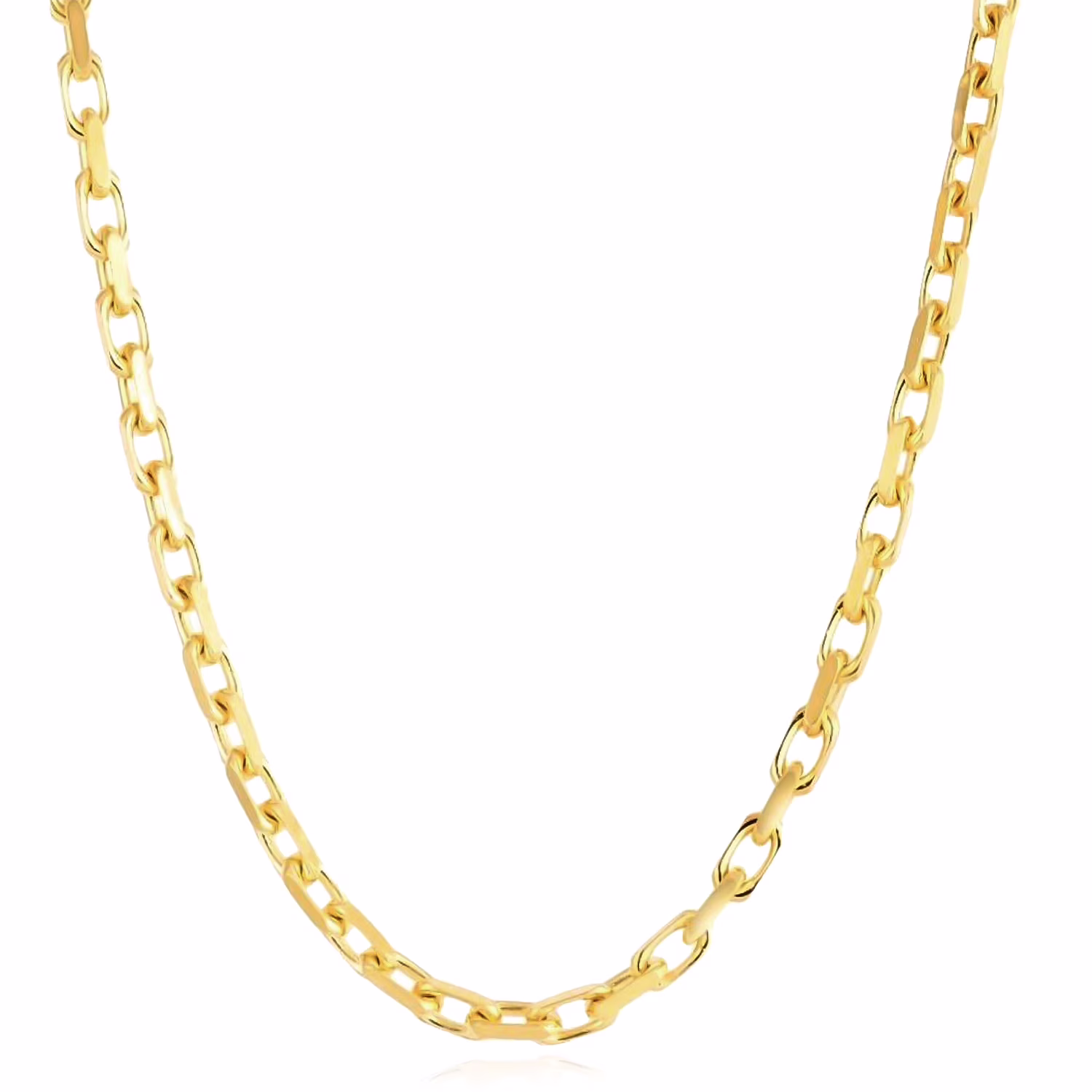 Solid 14K Yellow Gold 2.5mm Luxe Cable Chain Necklace 18" 20" 22" 24"