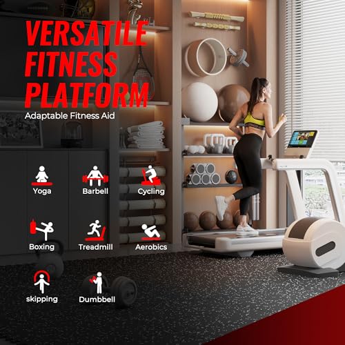 SUPERJARE 0.56'' Thick 24 Pcs 96 Sq Ft Rubber Top Exercise Equipment Mats, High Density EVA Foam Mats with Rubber Top