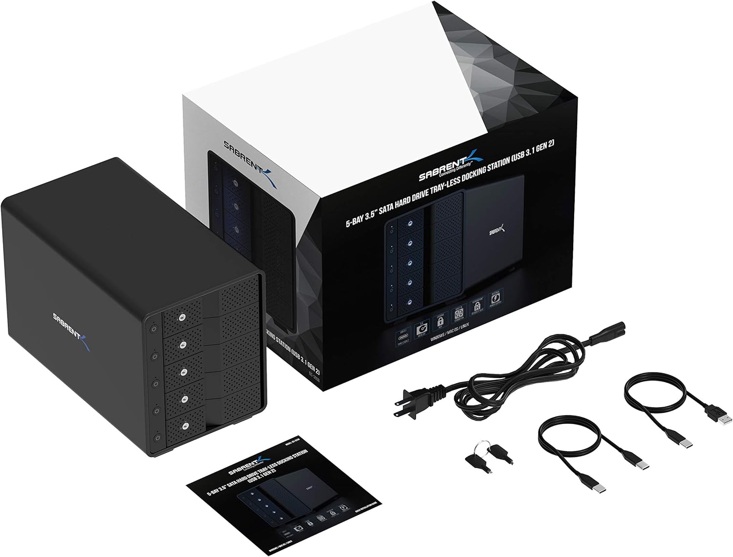 SABRENT USB 3.0 to SATA I/II/III Dual Bay External Hard Drive Docking Station for 2.5 or 3.5in HDD